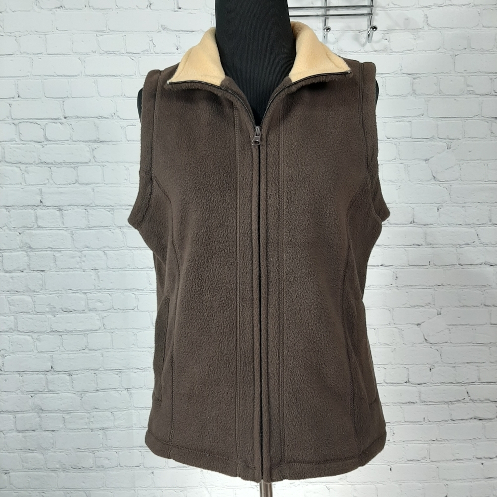 By Design Brown Fleece Winter Vest M